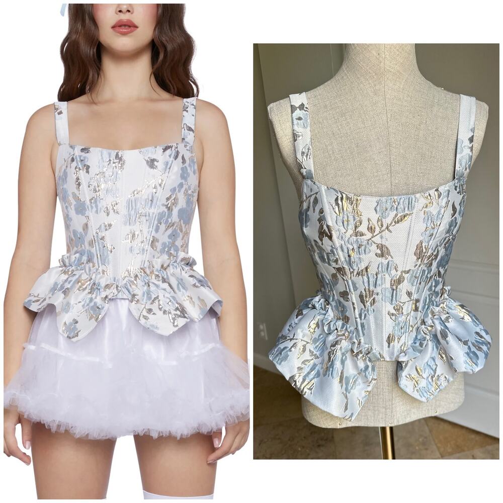 Sugar Thrillz Brocade Corset Top Sz S